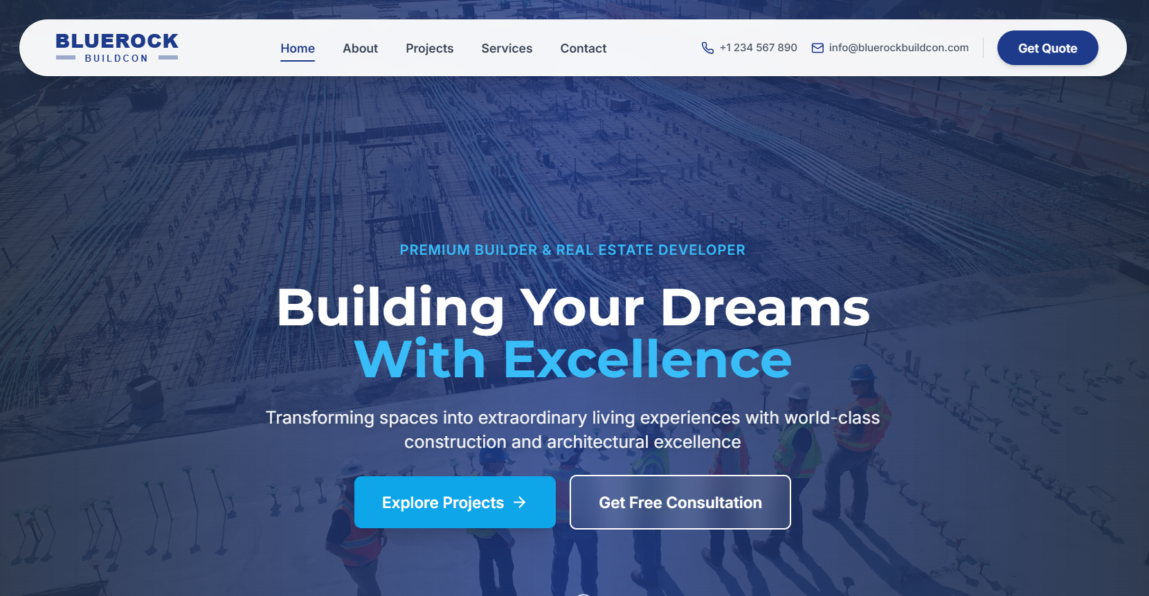 Blue Rock Buildcon website preview